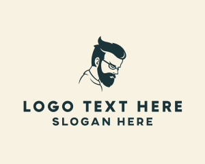 Mustache - Men Hair Styling logo design