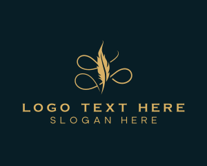 Sheets - Fancy Feather Pen logo design