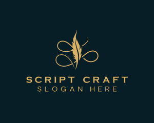 Screenwriter - Fancy Feather Pen logo design