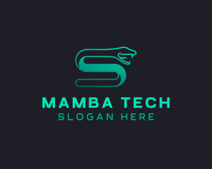 Mamba - Snake Serpent Letter S logo design