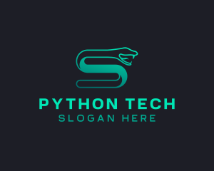 Python - Snake Serpent Letter S logo design