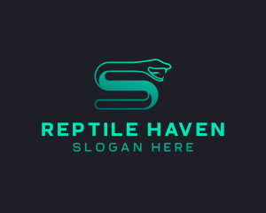 Herpetology - Snake Serpent Letter S logo design