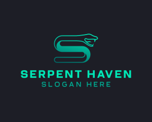 Snake Serpent Letter S logo design