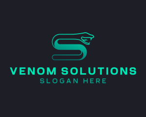 Venom - Snake Serpent Letter S logo design