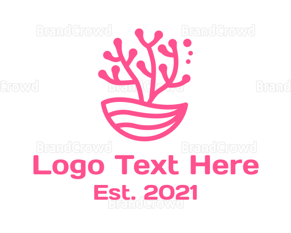 Minimalist Pink Coral Logo