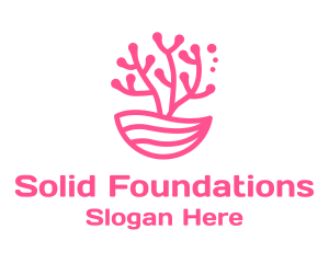 Minimalist Pink Coral  Logo