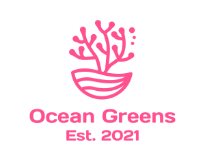 Seaweed - Minimalist Pink Coral logo design