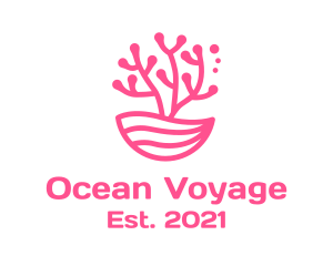 Minimalist Pink Coral  logo design