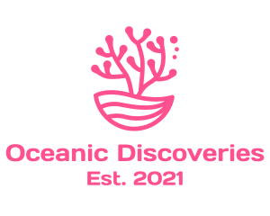 Marine Biologist - Minimalist Pink Coral logo design