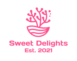 Minimalist Pink Coral  logo design