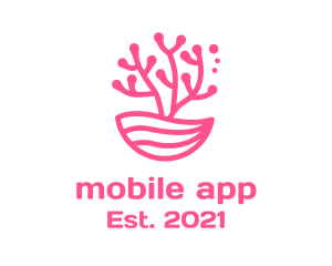 Underwater - Minimalist Pink Coral logo design
