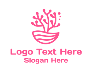 Minimalist Pink Coral  Logo