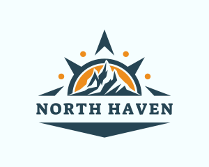 North - Mountain Peak Compass logo design