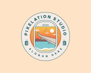 Airplane Flight Travel Tour logo design