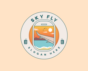 Airplane Flight Travel Tour logo design