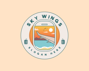 Airplane Flight Travel Tour logo design