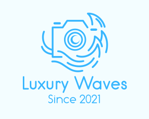 Blue Camera Waves logo design