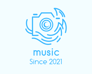 Vlog - Blue Camera Waves logo design