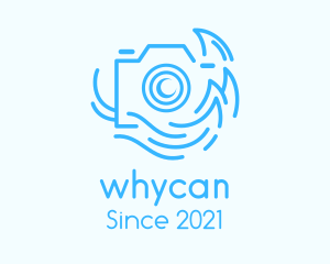 Camera Studio - Blue Camera Waves logo design