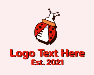 Baby Bottle - Ladybug Baby Bottle logo design