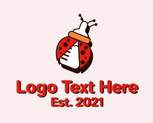 Daycare Center - Ladybug Baby Bottle logo design