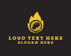 Steak Grill Fire Logo