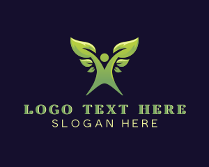 Leaves - Eco Leaf Person Gardening logo design
