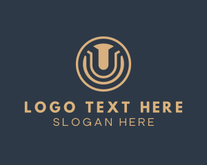 Modern Circle Shape Business Letter U logo design