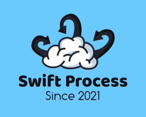 Processing - Brain Cloud Arrow logo design