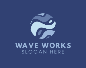 Abstract Globe Wave logo design