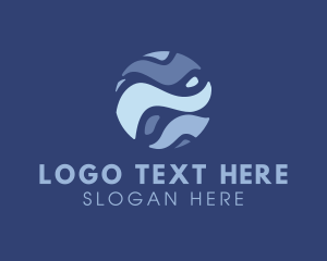 Blockchain - Abstract Globe Wave logo design