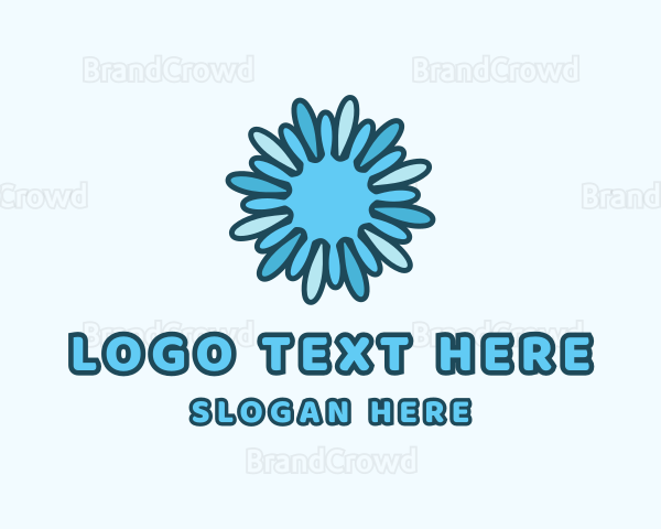 Ice Snowflake Flower Logo