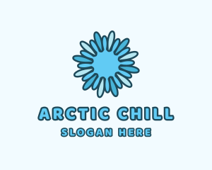 Ice - Ice Snowflake Flower logo design