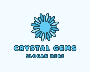 Ice Snowflake Flower logo design