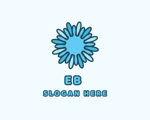 Ice Snowflake Flower logo design