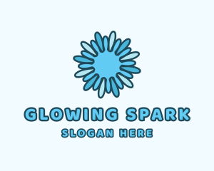 Shine - Ice Snowflake Flower logo design