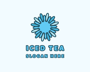 Ice Snowflake Flower logo design