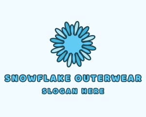 Ice Snowflake Flower logo design