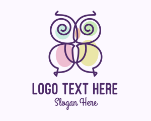 Colorful - Colorful Butterfly Monoline logo design