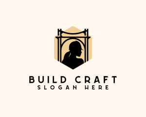 Female Construction Engineer logo design