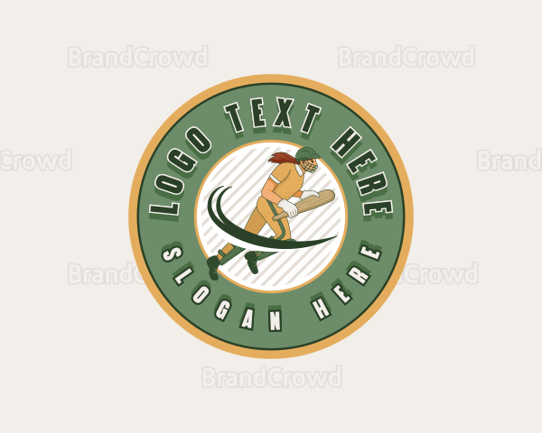 Female Cricket Batter Logo