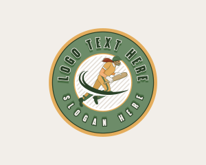 Female Cricket Batter Logo