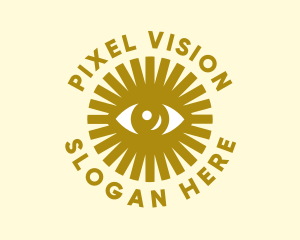 Gold Sun Eye logo design