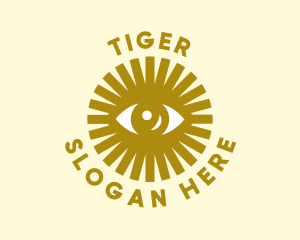 Optometrist - Gold Sun Eye logo design