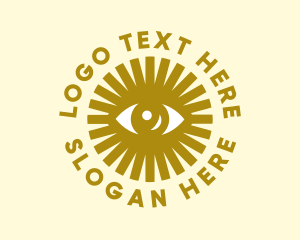 All Seeing Eye - Gold Sun Eye logo design