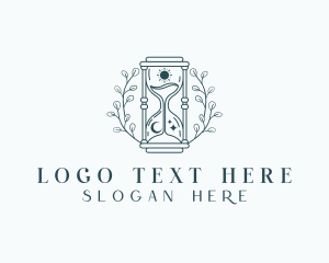 Fortune Telling - Enchanted Hourglass Wreath logo design