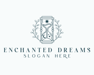 Enchanted Hourglass Wreath logo design