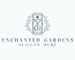 Enchanted Hourglass Wreath logo design