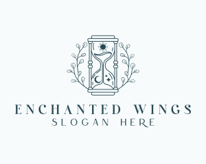 Enchanted Hourglass Wreath logo design