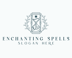 Enchanted Hourglass Wreath logo design